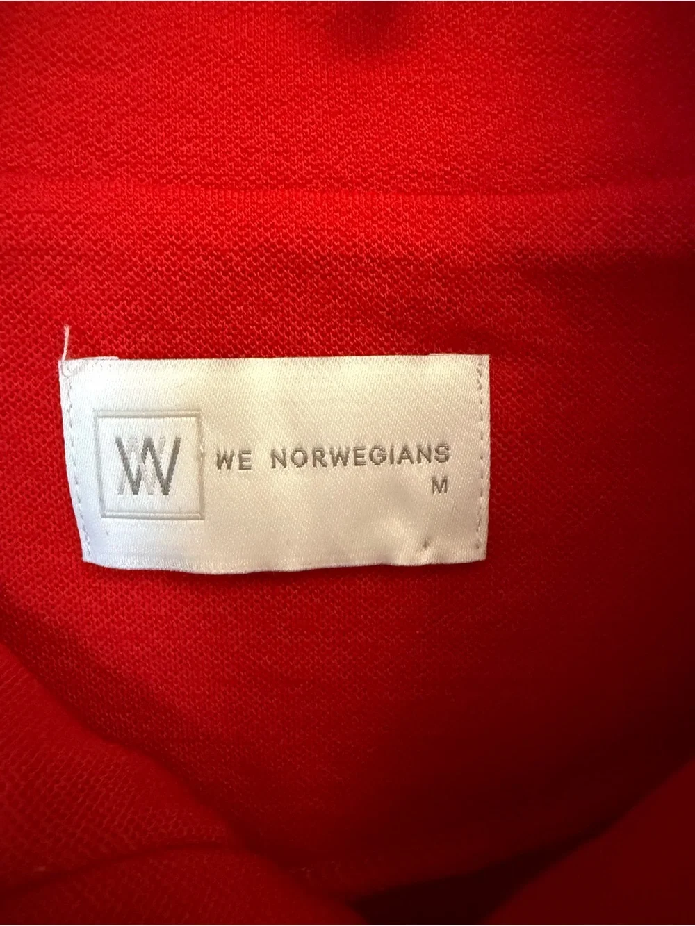 We Norwegians Men's Red and Navy Merino Blend Wool Ski Sweater Suze M